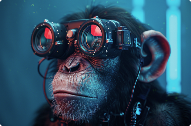 Monkey techno vision image